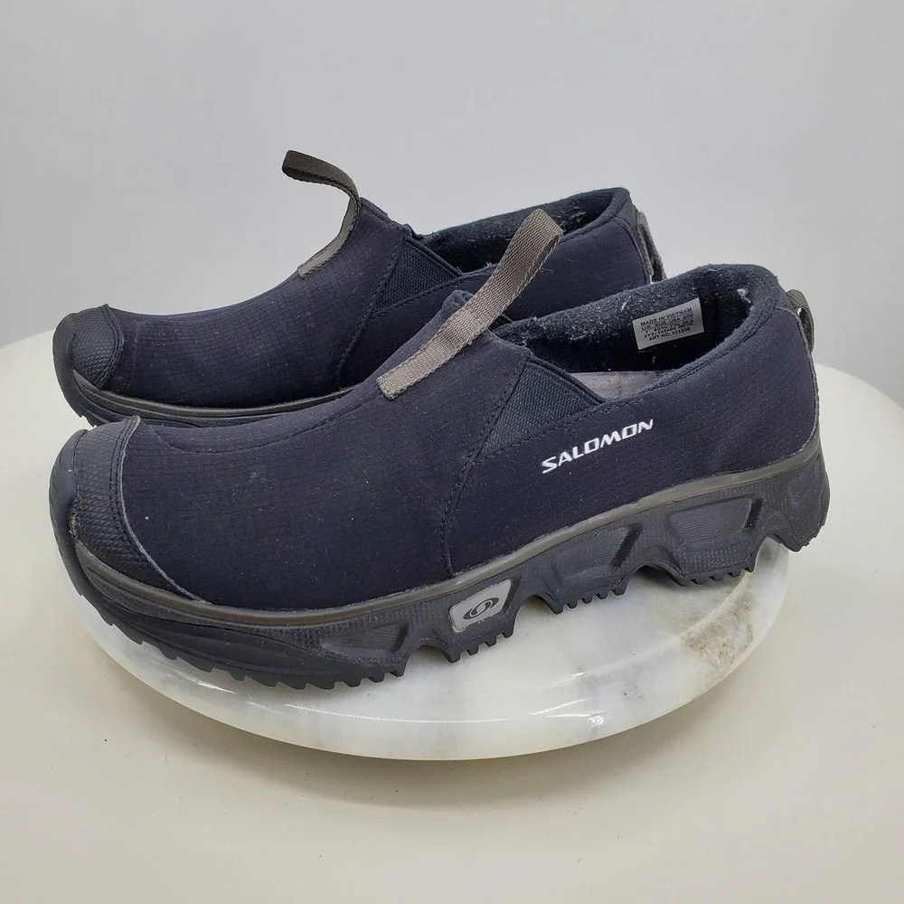 Salomon RX Snow Moc Mens 7.5 Black Slip On Shoes Contagrip Gorpcore Outdoors